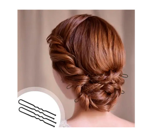 Шпильки для волосся Hair Pins хвилясті 65 мм чорні