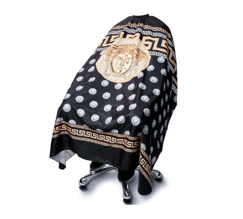 Перукарська накидка пеньюар для клієнта Logo Versace водостійкий нейлон, 140х160 см
