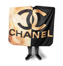 Перукарська накидка пеньюар для клієнта логотип Chanel водостійкий нейлон, 140х160 см