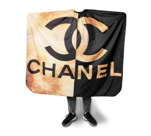 Перукарська накидка пеньюар для клієнта логотип Chanel водостійкий нейлон, 140х160 см