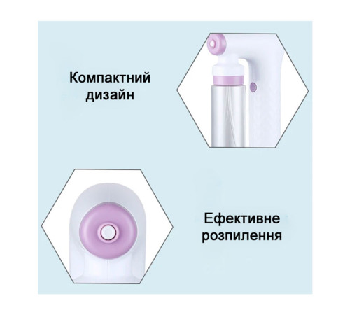 Нано-іонний розпилювач-пульверизатор для волосся перукарський Portable Air Brush автоматичний бездротовий білий