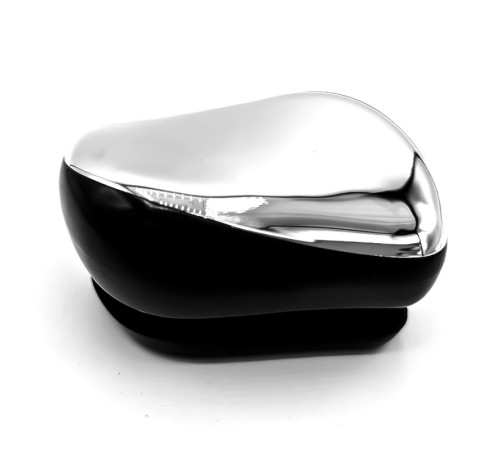 Расческа для волос Tangle Teezer Compact глянцевая черно-серебряная
