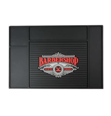 Термостойкий коврик для плойки, утюга резиновый парикмахерский Barbershop (45х30)