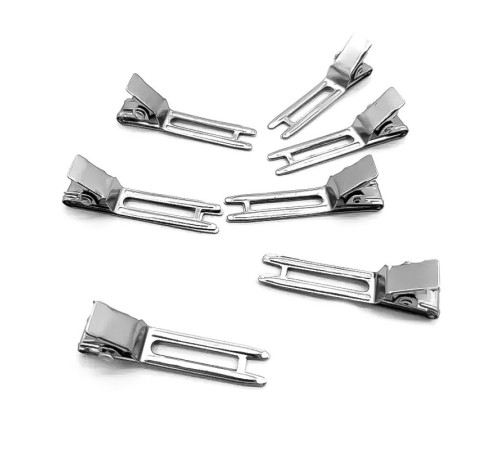 Зажимы для волос Curl Clips Metal с 2-мя зубьями плоские металлические 46 мм