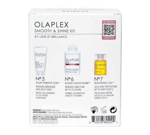 Набір Olaplex Smooth & Shine Kit для сяйва та гладкості волосся (маска 30 мл, крем 100 мл, олія 30 мл)