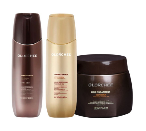 Набір Olorchee Nourshing Moisture TRIO-3 шампунь, кондиціонер і маска для живлення та відновлення волосся 2х300+500 мл