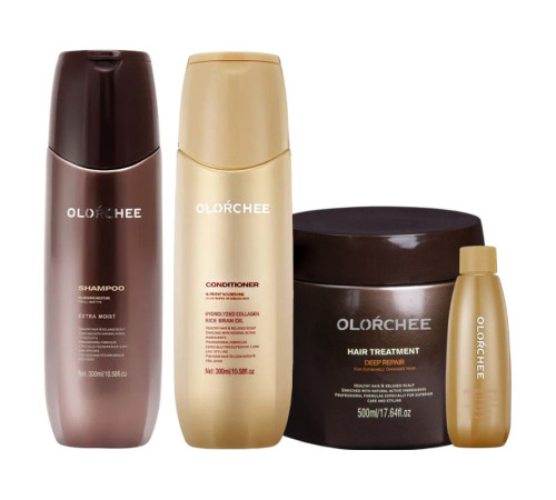 Набір Olorchee Nourshing Moisture QUAD-1 шампунь, кондиціонер, маска, крем для живлення та відновлення волосся 2х300+500+80 мл
