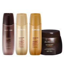 Набір Olorchee Nourshing Moisture QUAD-2 шампунь, кондиціонер, маска, крем для живлення та відновлення волосся 3х300+500 мл