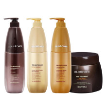 Набір Olorchee Nourshing Moisture QUAD-4 шампунь, кондиціонер, маска, крем для живлення та відновлення волосся 3х800+500 мл