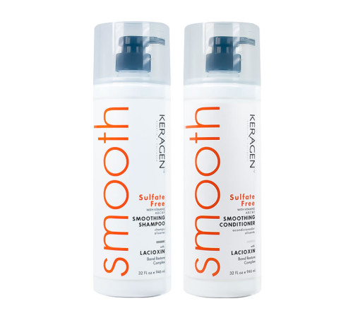 Набір Organic Keragen Smoothing безсульфатний шампунь і кондиціонер з кератином, 2х100 г (розлив)