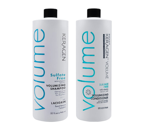 Набір Organic Keragen Volumizing шампунь та кондиціонер для об'єму волосся з кератином, 2х946 мл (заводські)