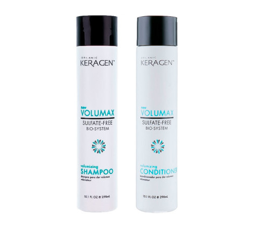 Набір Organic Keragen Volumizing шампунь та кондиціонер для об'єму волосся з кератином, 2х298 мл
