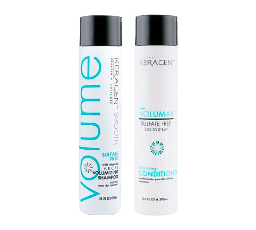 Набір Organic Keragen Volumizing шампунь та кондиціонер для об'єму волосся з кератином, 2х298 мл