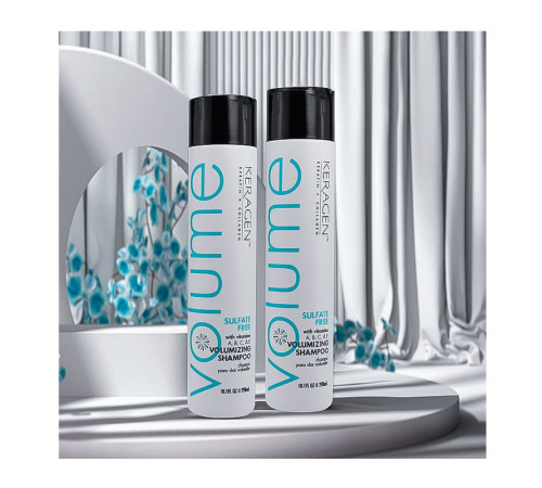 Безсульфатний шампунь Organic Keragen Volumizing Shampoo для об'єму волосся, 298 мл (заводська)