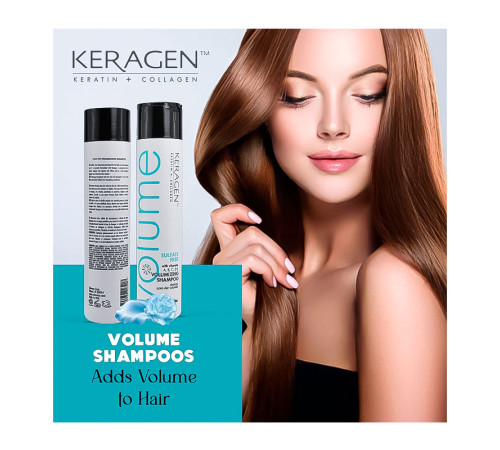 Безсульфатний шампунь Organic Keragen Volumizing Shampoo для об'єму волосся, 298 мл (заводська)