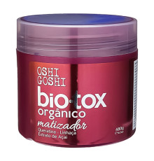 Ботокс з антижовтим ефектом Oshi Goshi Bio-Tox Organico Matizador Queratina Extrato de Acai для розгладжування освітленого волосся, 480 г