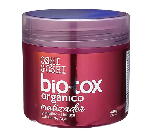 Ботокс з антижовтим ефектом Oshi Goshi Bio-Tox Organico Matizador Queratina Extrato de Acai для розгладжування освітленого волосся, 480 г