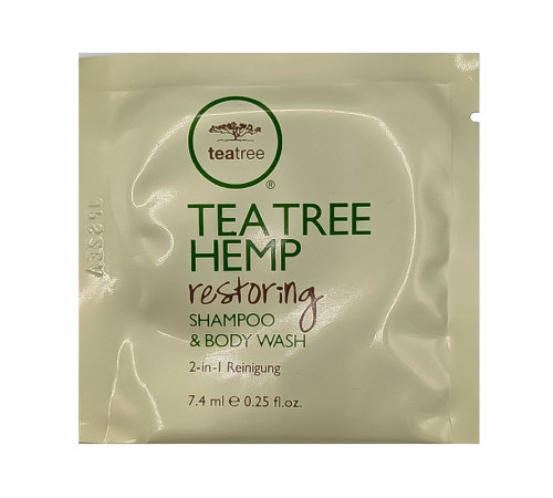 Відновлюючий шампунь та гель для душу Paul Mitchell Tea Tree Hemp Restoring Shampoo & Body Wash, 7,4 мл (саше)