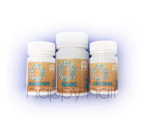 Набір для кератинового випрямлення Paul Oscar Collagen Detox SPA Complex