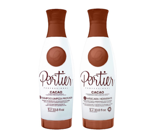 Набір Portier Cacao Thermo Smoothing для кератинового випрямлення волосся, 2х100 г (розлив)