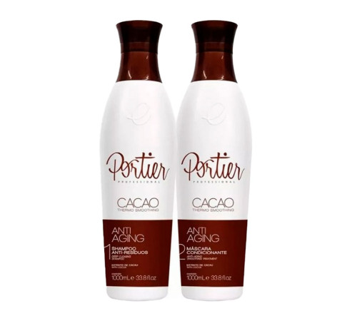 Набір Portier Cacao Thermo Smoothing для кератинового випрямлення волосся, 2х100 г (розлив)