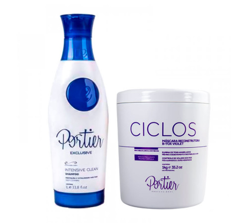 Набір ботоксу для волосся Portier Ciclos Violet B-TOX Маsk, 100/200 г (розлив)