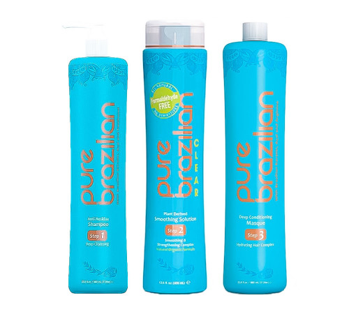 Набор для кератинового выпрямления волос Pure Brazilian Clear Smoothing Solution