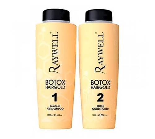 Набір для відновлення волосся Raywell Botох Hairgold шампунь та кондиціонер, 2х300 г (розлив)
