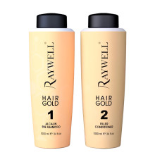 Набір для відновлення волосся Raywell Botох Hairgold шампунь та кондиціонер, 2х1000 мл (заводські)