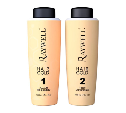 Набір для відновлення волосся Raywell Botох Hairgold шампунь та кондиціонер, 2х300 г (розлив)