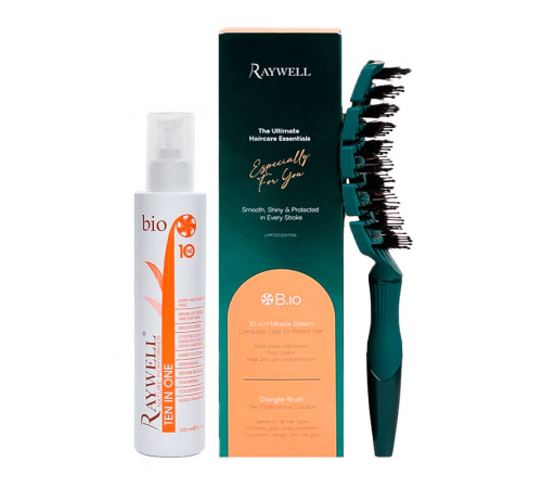Набір RAYWELL BIO для догляду за волоссям (молочко 10 в 1 200 мл + щітка Max Pro Detangler Brush)