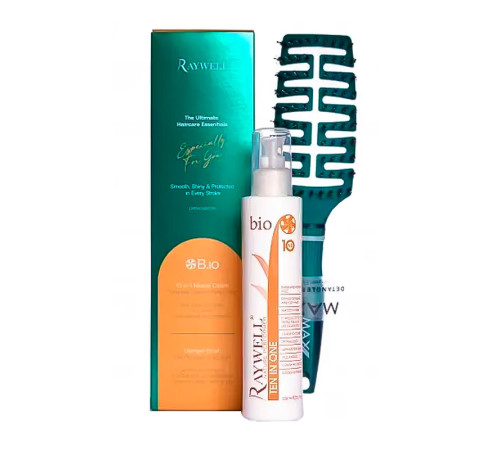 Набір RAYWELL BIO для догляду за волоссям (молочко 10 в 1 200 мл + щітка Max Pro Detangler Brush)