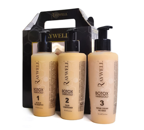 Набір для відновлення волосся Raywell Botох Hairgold Kit 3x150 мл