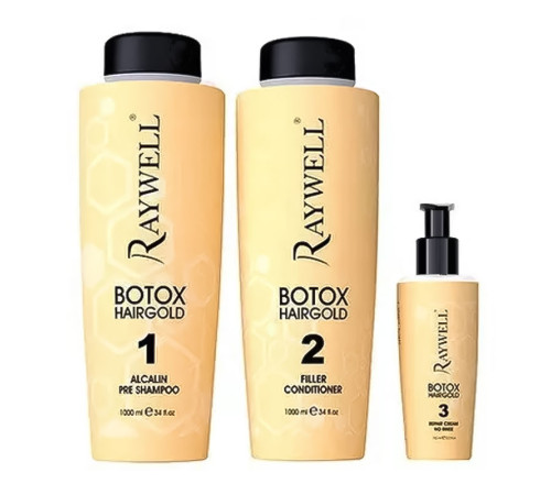 Набір для відновлення волосся Raywell Botоx Hairgold Kit, 1000/1000/150 мл