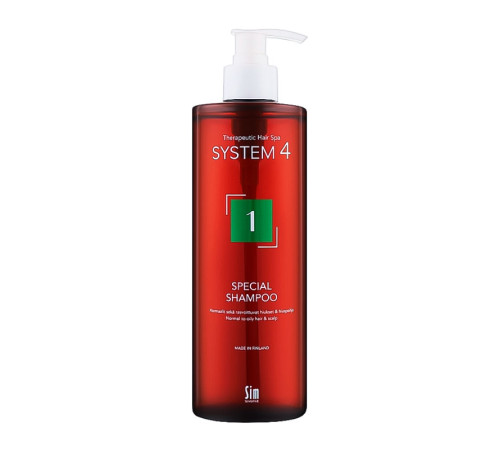 Шампунь Sim Sensitive System 4 №1 Special Shampoo для нормальных и склонных к жирности волос, 500 мл