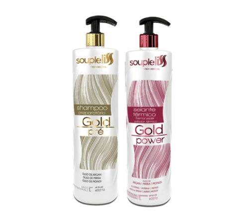 Набір кератину для волосся Soupleliss Gold Power, 2х500 г (розлив)
