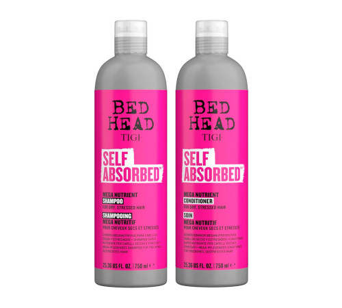 Набір Tigi Bed Head Self Absorbed Mega Nutrient DUO живильний шампунь і кондиціонер для сухого та ламкого волосся, 2х750 мл