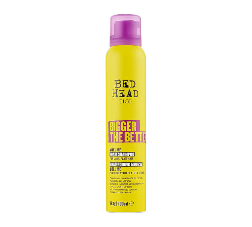 Шампунь-пінка для об'єму волосся Tigi Bed Head Bigger The Better Volume Foam Shampoo, 200 мл