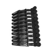 Затискачі-крокодили для волосся TONI&GUY пластикові (упаковка 10 шт) чорні