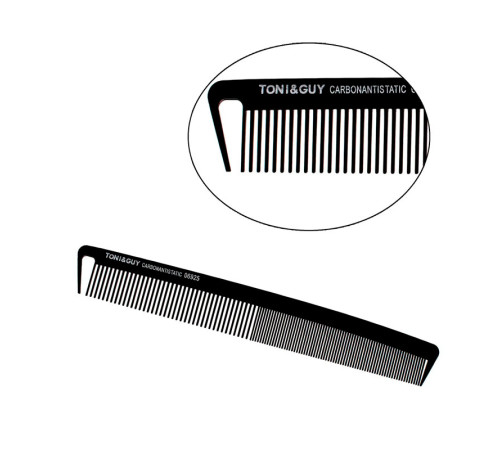 Гребень для стрижки волос Toni & Guy Carbon Antistatic Comb комбинированный антистатический карбоновый (06925) 