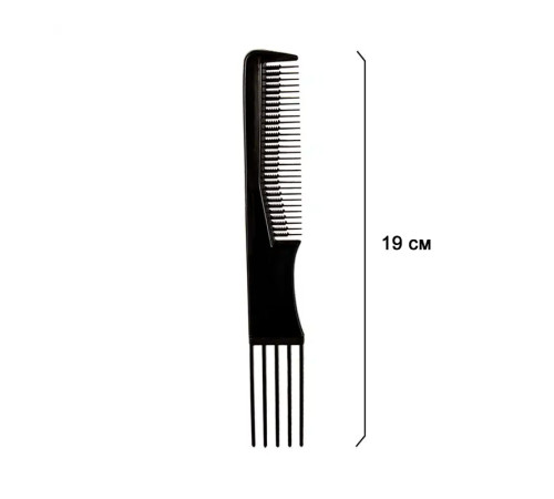 Перукарський гребінь-виделка Toni&Guy Carbon Antistatic 06979 для начосу та укладання волосся 19 см 