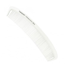 Гребінець Toni&Guy Carbon 0913 Antistatic для стрижки та тушування волосся комбінований антистатичний 19 см білий