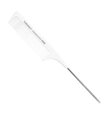 Гребінець Toni&Guy Carbon 06400 Antistatic тонкий карбоновий антистатичний з металевим кінчиком 23 см білий