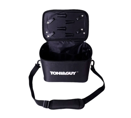 Сумка-чемодан TONI&GUY для мастера маникюра, парикмахера, визажиста тканевая черная размер L 40х28х23 см
