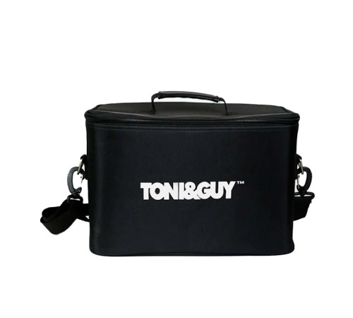 Сумка-чемодан TONI&GUY для мастера маникюра, парикмахера, визажиста тканевая черная размер L 40х28х23 см