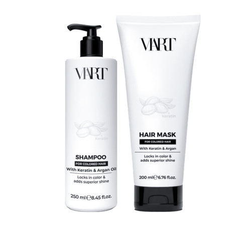 Набір VIART with Keratin & Argan Oil шампунь і маска для фарборваного і пошкодженого волосся, 250+200 мл