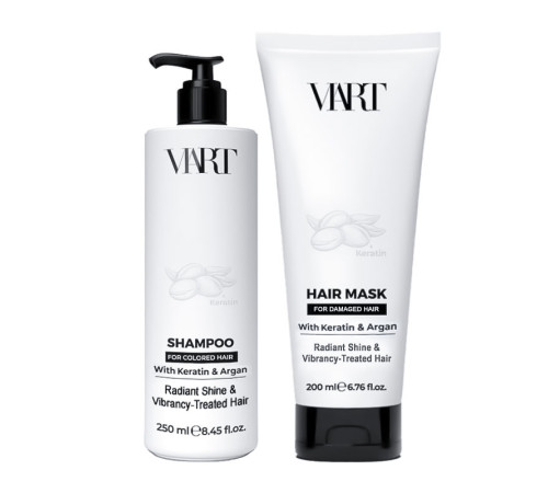 Набір VIART with Keratin & Argan Oil шампунь і маска для фарборваного і пошкодженого волосся, 250+200 мл