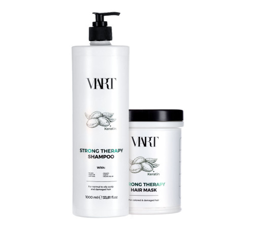Набір VIART with Keratin & Argan Oil шампунь і маска для фарборваного і пошкодженого волосся, 2х1000 мл