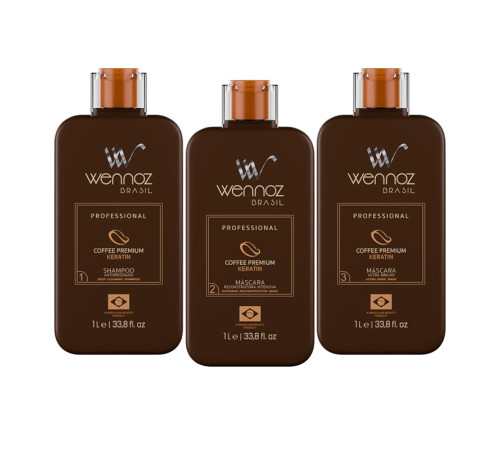 Набір кератину Wennoz Brasil (Honma Tokyo) Coffee Premium Keratin, 3х1000 мл (заводські)