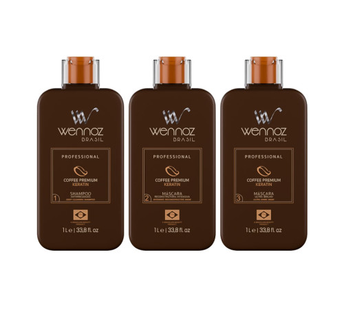 Набір кератину Wennoz Brasil (Honma Tokyo) Coffee Premium Keratin, 3х1000 мл (заводські)